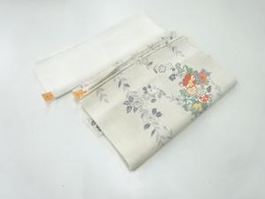 アンティーク　草花模様アンサンブル・胴裏洗い張りセット